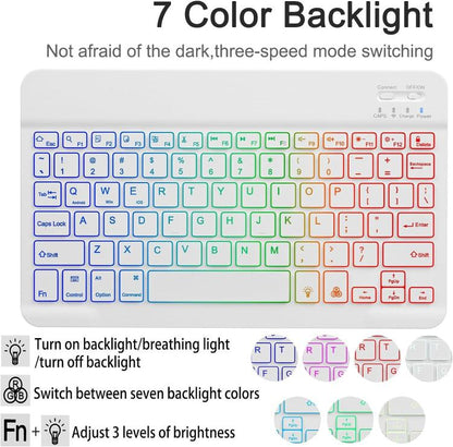 For iPad Air 11 2024 Backlit Colorful Bluetooth Keyboard Protective Leather Case(Light Purple) - For iPad Air by buy2fix | Online Shopping UK | buy2fix