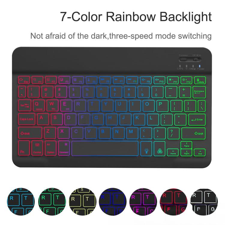 For iPad Air 11 2024 Backlit Colorful Bluetooth Keyboard Protective Leather Case(Light Purple) - For iPad Air by buy2fix | Online Shopping UK | buy2fix