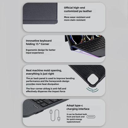 For iPad 10.2 2021 / 2022 Magnetized Separation Of The Wonderful Control Keyboard Four Corners Of The Drop-Proof PU Protective Case - Universal by buy2fix | Online Shopping UK | buy2fix