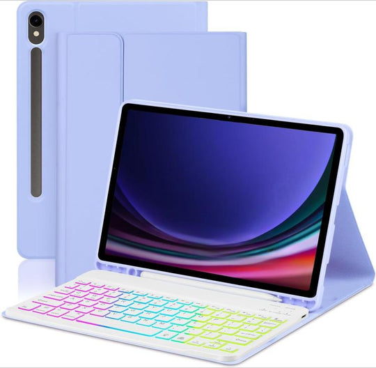 For Samsung Galaxy Tab A9+ Magnetic Detachable 3-Color Gradient Backlit Keyboard Tablet Case(Lavender)