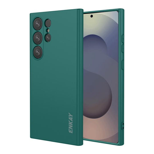 For Galaxy S26 Ultra 5G ENKAY Liquid Silicone Soft Shockproof Phone Case(Dark Green)