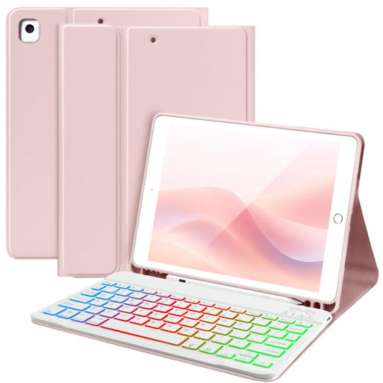 For iPad 2022 Magnetic Bluetooth Color Keyboard Case(Cherry Pink)