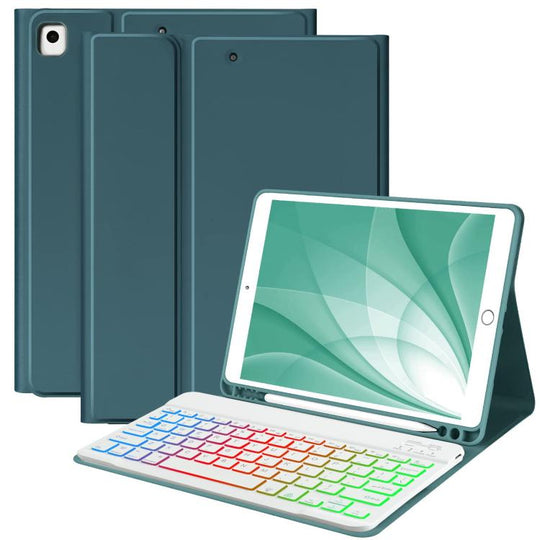 For iPad 2025 Magnetic Bluetooth Color Keyboard Case(Dark Night Green)