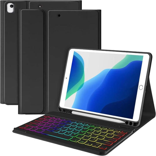 For iPad 2025 Magnetic Bluetooth Color Keyboard Case(Premium Black)