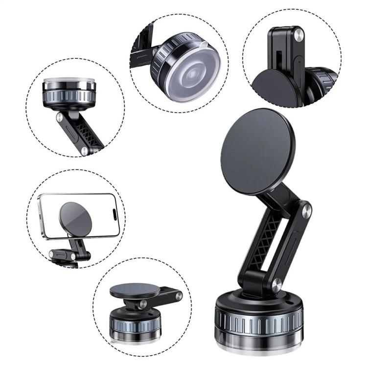 X51 Foldable Magnetic Cellphone Holder Car Dashboard Suction Cup Navigation Phone Holder(Black) - Universal Car Holders by buy2fix | Online Shopping UK | buy2fix