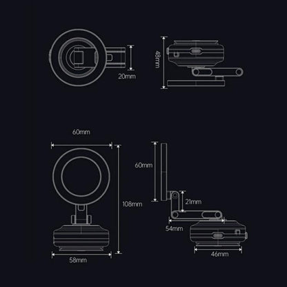 X63 Foldable Arm Car Phone Navigation Mount Vacuum Suction Cup Aluminum Alloy Holder(Grey) - Universal Car Holders by buy2fix | Online Shopping UK | buy2fix