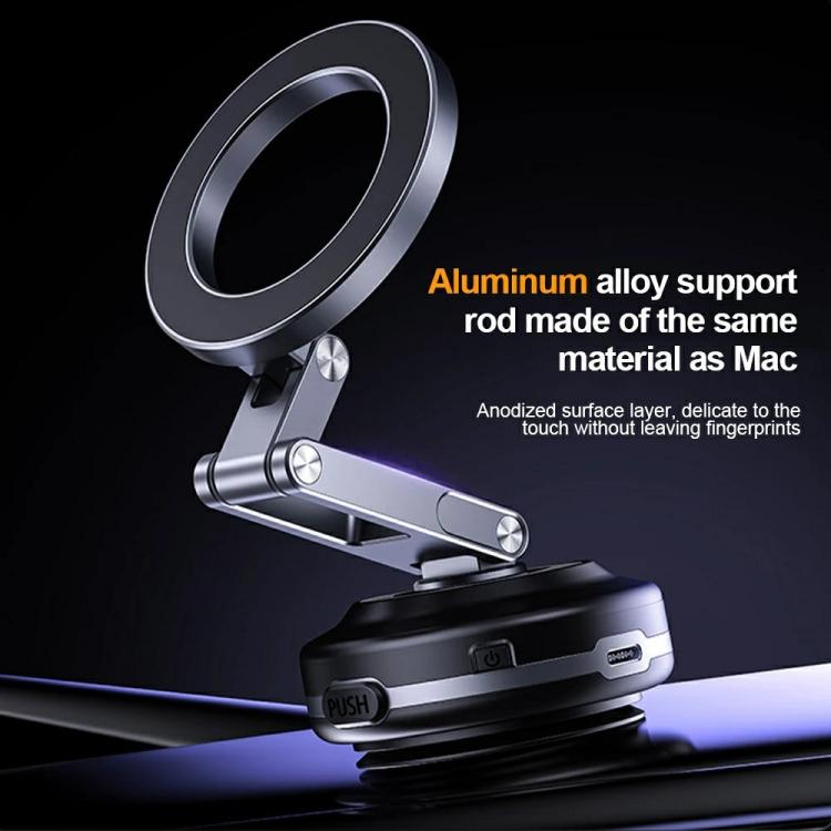 X63 Foldable Arm Car Phone Navigation Mount Vacuum Suction Cup Aluminum Alloy Holder(Black) - Universal Car Holders by buy2fix | Online Shopping UK | buy2fix