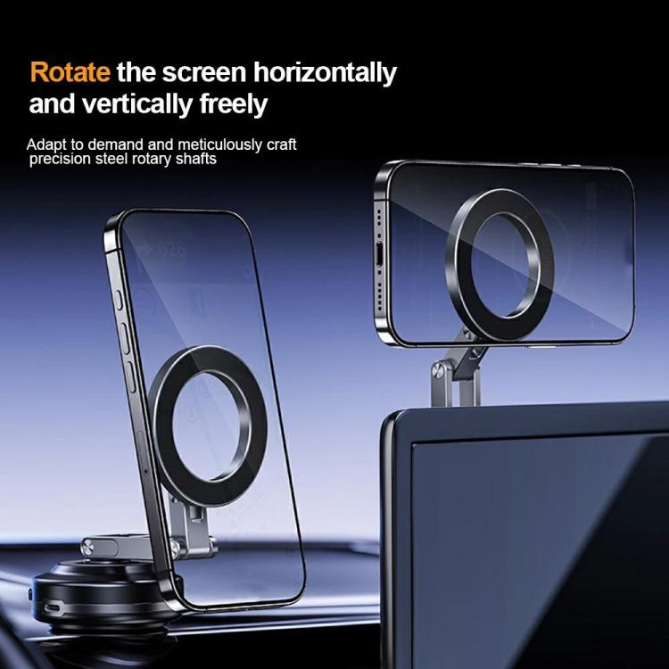 X63 Foldable Arm Car Phone Navigation Mount Vacuum Suction Cup Aluminum Alloy Holder(Grey) - Universal Car Holders by buy2fix | Online Shopping UK | buy2fix