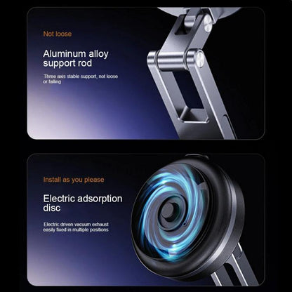 X63 Foldable Arm Car Phone Navigation Mount Vacuum Suction Cup Aluminum Alloy Holder(Grey) - Universal Car Holders by buy2fix | Online Shopping UK | buy2fix