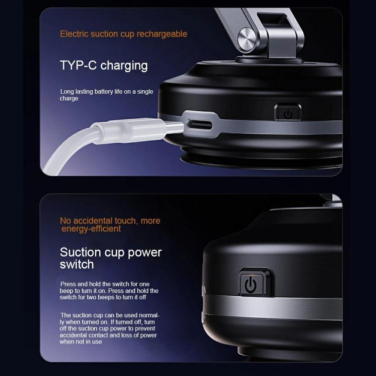 X63 Foldable Arm Car Phone Navigation Mount Vacuum Suction Cup Aluminum Alloy Holder(Black) - Universal Car Holders by buy2fix | Online Shopping UK | buy2fix