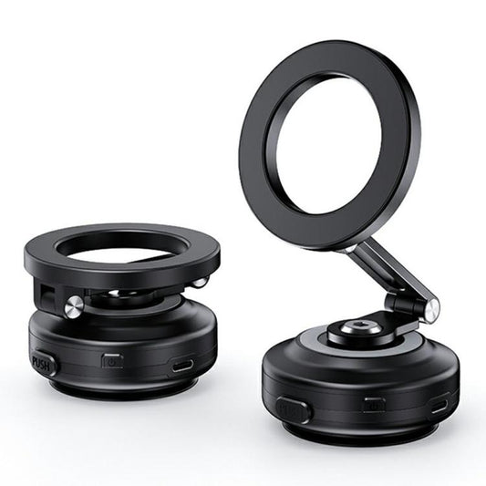 X64 Car Phone Mount Foldable Magnetic Electric Vacuum Suction Smartphones Bracket(Black) - Universal Car Holders by buy2fix | Online Shopping UK | buy2fix