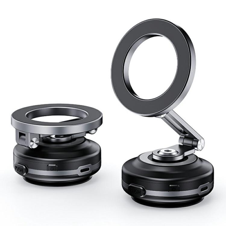 X64 Car Phone Mount Foldable Magnetic Electric Vacuum Suction Smartphones Bracket(Dark Grey) - Universal Car Holders by buy2fix | Online Shopping UK | buy2fix