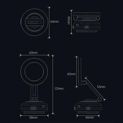 X64 Car Phone Mount Foldable Magnetic Electric Vacuum Suction Smartphones Bracket(Black) - Universal Car Holders by buy2fix | Online Shopping UK | buy2fix