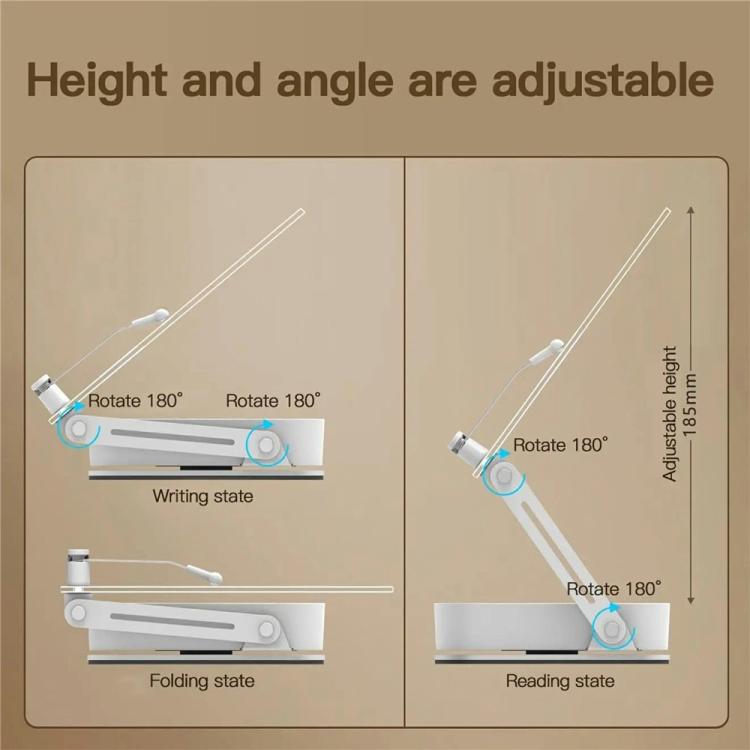 R22H Adjustable Rotating Foldable Laptop Tablet Book Holder Stand with Bottom Storage Box - Laptop Stand by buy2fix | Online Shopping UK | buy2fix