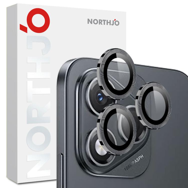 For Honor 400 Lite Global NORTHJO Camera Lens Protector CD Metal Ring Tempered Glass Film(Black) - Honor Tempered Glass by NORTHJO | Online Shopping UK | buy2fix