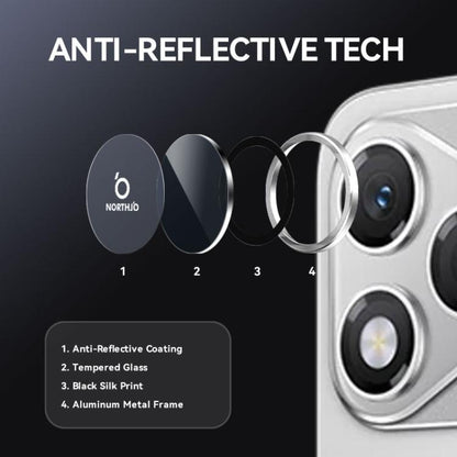 For Honor 400 Lite Global NORTHJO Camera Lens Protector CD Metal Ring Tempered Glass Film(Silver) - Honor Tempered Glass by NORTHJO | Online Shopping UK | buy2fix