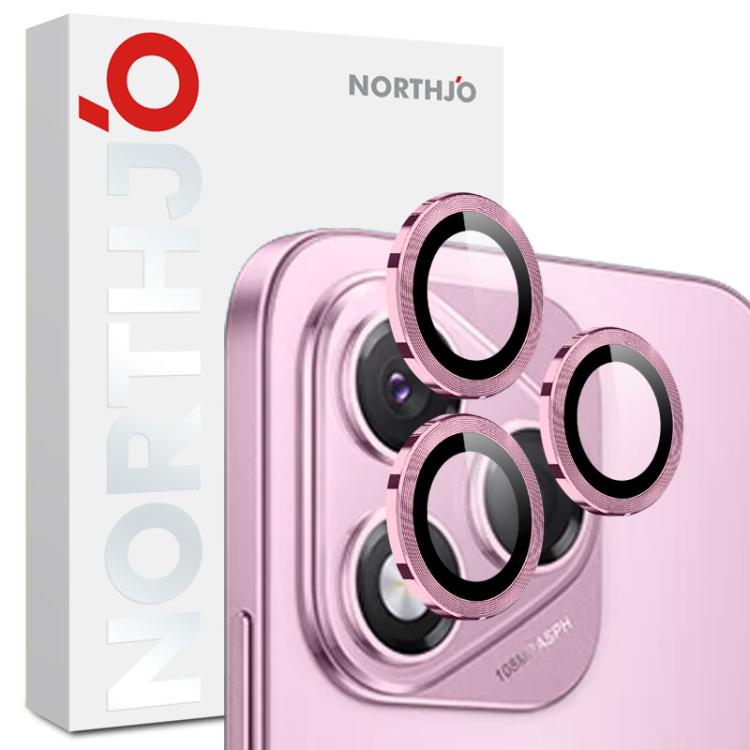 For Honor 400 Lite Global NORTHJO Camera Lens Protector CD Metal Ring Tempered Glass Film(Pink) - Honor Tempered Glass by NORTHJO | Online Shopping UK | buy2fix