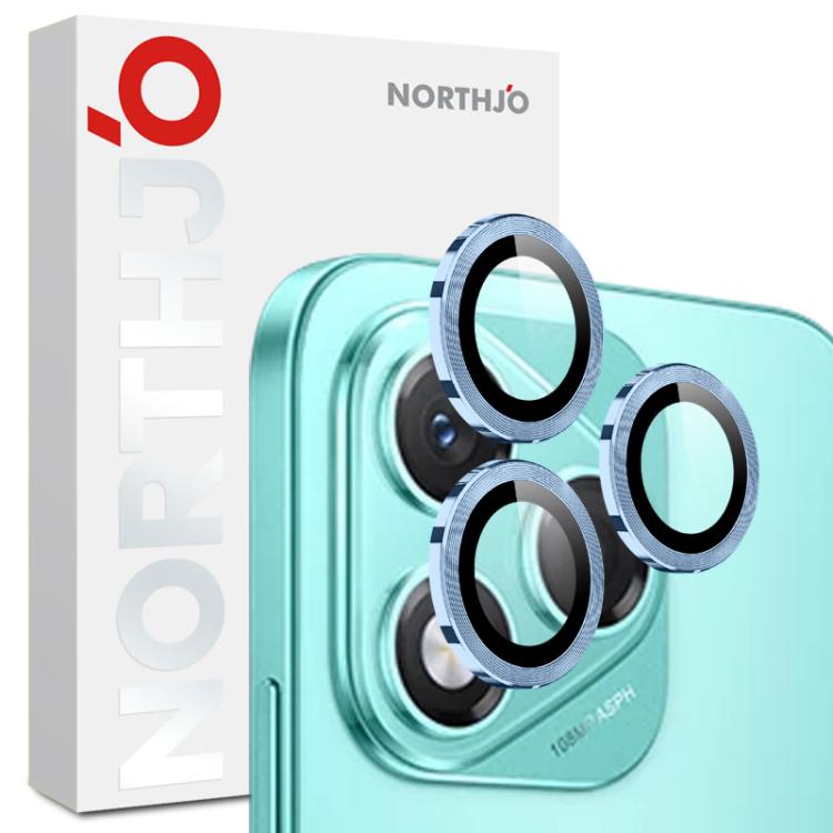 For Honor 400 Lite Global NORTHJO Camera Lens Protector CD Metal Ring Tempered Glass Film(Blue) - Honor Tempered Glass by NORTHJO | Online Shopping UK | buy2fix