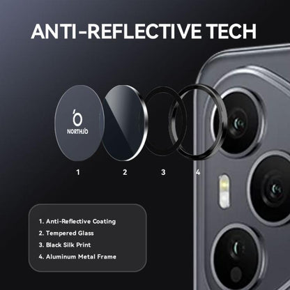 For Honor 400 Pro Global 160.8mm NORTHJO Camera Lens Protector CD Metal Ring Tempered Glass Film(Black) - Honor Tempered Glass by NORTHJO | Online Shopping UK | buy2fix