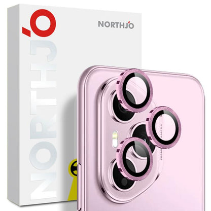 For Honor 400 Pro Global 160.8mm NORTHJO Camera Lens Protector CD Metal Ring Tempered Glass Film(Pink) - Honor Tempered Glass by NORTHJO | Online Shopping UK | buy2fix
