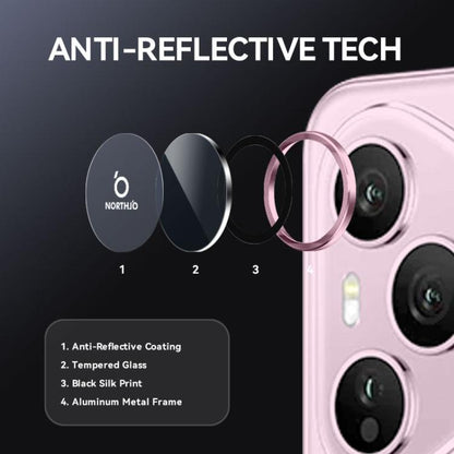 For Honor 400 Pro Global 160.8mm NORTHJO Camera Lens Protector CD Metal Ring Tempered Glass Film(Pink) - Honor Tempered Glass by NORTHJO | Online Shopping UK | buy2fix