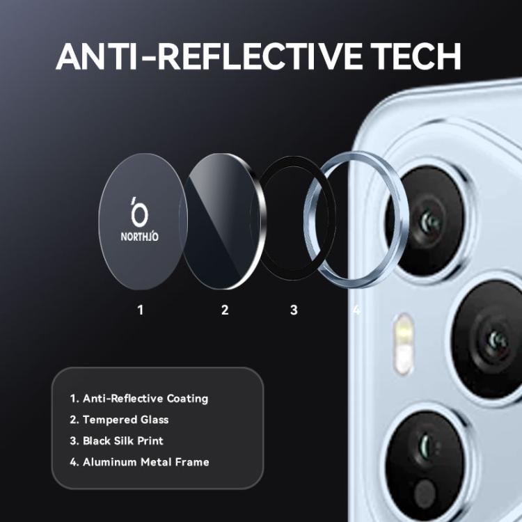 For Honor 400 Pro Global 160.8mm NORTHJO Camera Lens Protector CD Metal Ring Tempered Glass Film(Blue) - Honor Tempered Glass by NORTHJO | Online Shopping UK | buy2fix