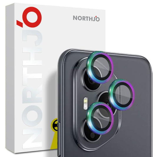 For Honor 400 Pro Global 160.8mm NORTHJO Camera Lens Protector CD Metal Ring Tempered Glass Film(Colorful) - Honor Tempered Glass by NORTHJO | Online Shopping UK | buy2fix