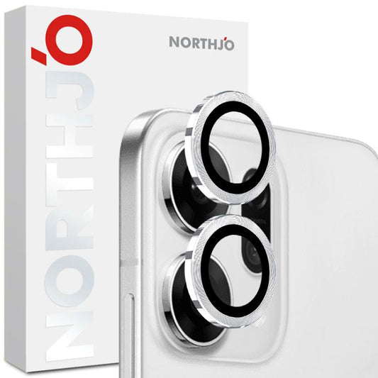 For OPPO Reno14 Global NORTHJO Camera Lens Protector CD Metal Ring Tempered Glass Film(Silver) - OPPO Tempered Glass by NORTHJO | Online Shopping UK | buy2fix