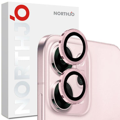 For OPPO Reno14 Global NORTHJO Camera Lens Protector CD Metal Ring Tempered Glass Film(Pink) - OPPO Tempered Glass by NORTHJO | Online Shopping UK | buy2fix
