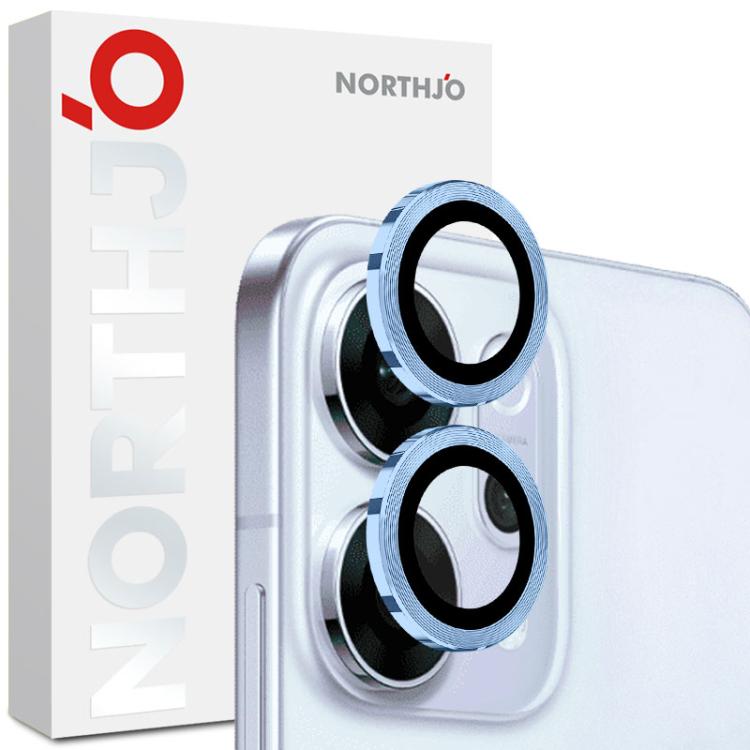 For OPPO Reno14 Global NORTHJO Camera Lens Protector CD Metal Ring Tempered Glass Film(Blue) - OPPO Tempered Glass by NORTHJO | Online Shopping UK | buy2fix