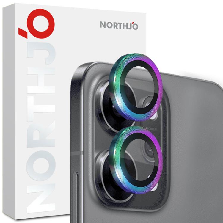 For OPPO Reno14 Global NORTHJO Camera Lens Protector CD Metal Ring Tempered Glass Film(Colorful) - OPPO Tempered Glass by NORTHJO | Online Shopping UK | buy2fix