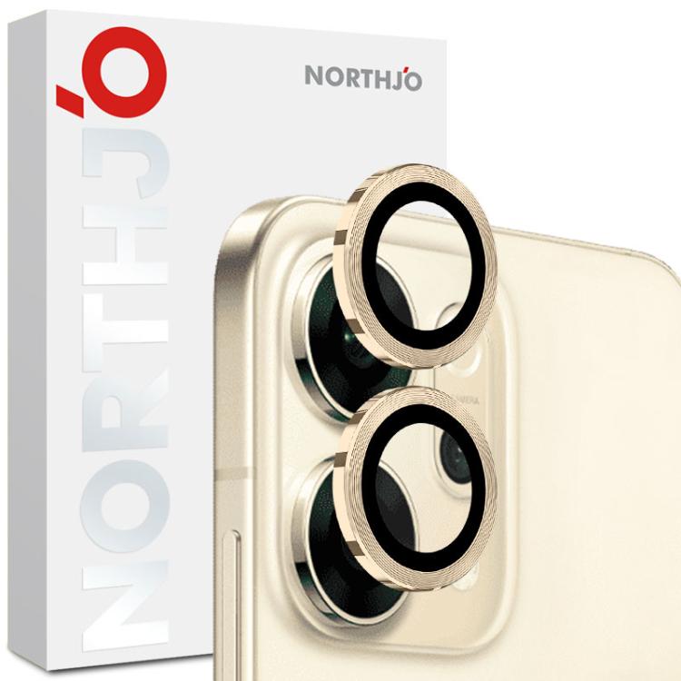 For OPPO Reno14 Global NORTHJO Camera Lens Protector CD Metal Ring Tempered Glass Film(Gold) - OPPO Tempered Glass by NORTHJO | Online Shopping UK | buy2fix