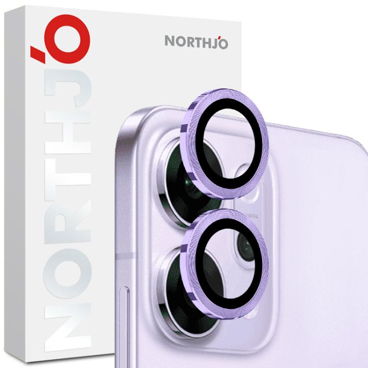 For OPPO Reno14 Global NORTHJO Camera Lens Protector CD Metal Ring Tempered Glass Film(Purple) - OPPO Tempered Glass by NORTHJO | Online Shopping UK | buy2fix