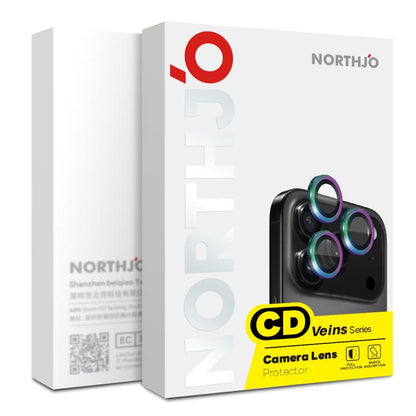 For OPPO Reno14 Global NORTHJO Camera Lens Protector CD Metal Ring Tempered Glass Film(Purple) - OPPO Tempered Glass by NORTHJO | Online Shopping UK | buy2fix