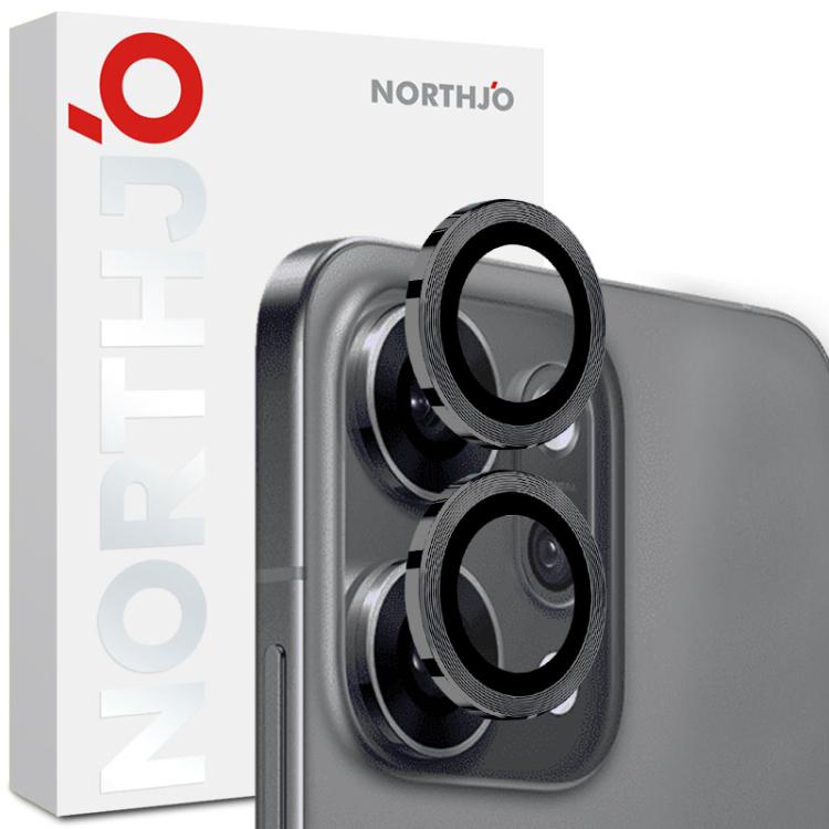 For OPPO Reno14 Pro Global NORTHJO Camera Lens Protector CD Metal Ring Tempered Glass Film(Black) - OPPO Tempered Glass by NORTHJO | Online Shopping UK | buy2fix