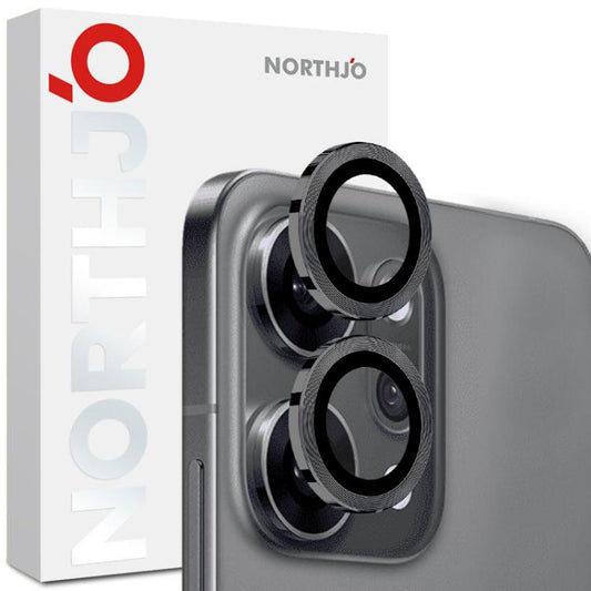 For OPPO Reno14 Pro Global NORTHJO Camera Lens Protector CD Metal Ring Tempered Glass Film(Black) - OPPO Tempered Glass by NORTHJO | Online Shopping UK | buy2fix