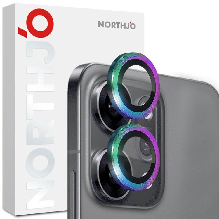 For OPPO Reno14 Pro Global NORTHJO Camera Lens Protector CD Metal Ring Tempered Glass Film(Colorful) - OPPO Tempered Glass by NORTHJO | Online Shopping UK | buy2fix