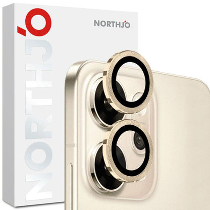 For OPPO Reno14 Pro Global NORTHJO Camera Lens Protector CD Metal Ring Tempered Glass Film(Gold) - OPPO Tempered Glass by NORTHJO | Online Shopping UK | buy2fix