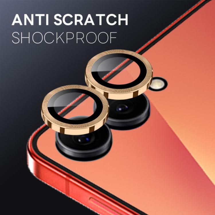 For Samsung Galaxy Z Flip7 5G NORTHJO Camera Lens Protector CD Metal Ring Tempered Glass Film(Gold) - For Samsung by NORTHJO | Online Shopping UK | buy2fix