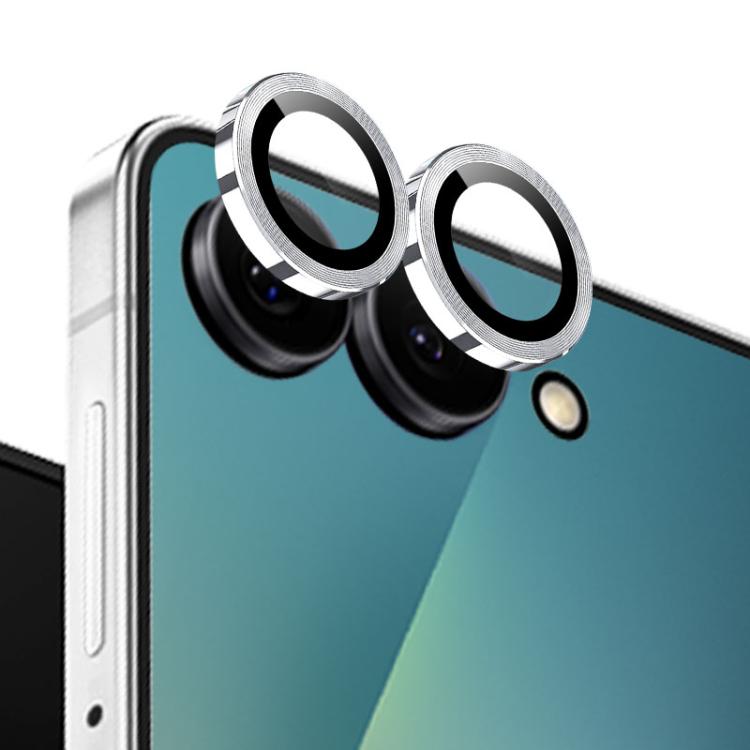 For Samsung Galaxy Z Flip7 5G NORTHJO Camera Lens Protector CD Metal Ring Tempered Glass Film(Silver) - For Samsung by NORTHJO | Online Shopping UK | buy2fix