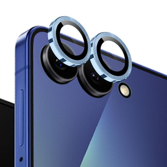 For Samsung Galaxy Z Flip7 5G NORTHJO Camera Lens Protector CD Metal Ring Tempered Glass Film(Blue) - For Samsung by NORTHJO | Online Shopping UK | buy2fix