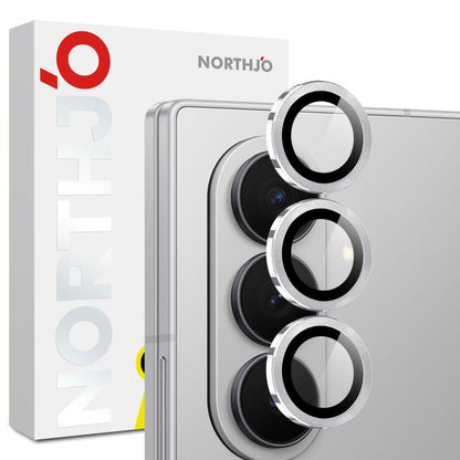 For Samsung Galaxy Z Fold7 5G NORTHJO Camera Lens Protector CD Metal Ring Tempered Glass Film(Silver) - For Samsung by NORTHJO | Online Shopping UK | buy2fix