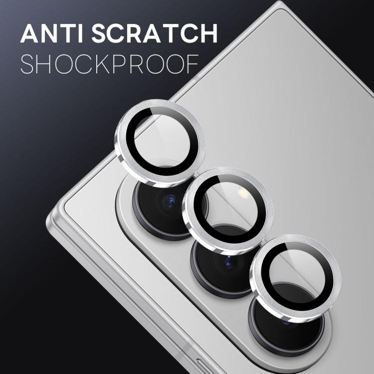 For Samsung Galaxy Z Fold7 5G NORTHJO Camera Lens Protector CD Metal Ring Tempered Glass Film(Silver) - For Samsung by NORTHJO | Online Shopping UK | buy2fix