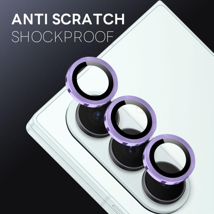 For Samsung Galaxy Z Fold7 5G NORTHJO Camera Lens Protector CD Metal Ring Tempered Glass Film(Purple) - For Samsung by NORTHJO | Online Shopping UK | buy2fix