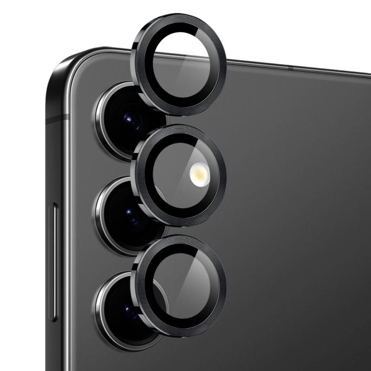 For Samsung Galaxy S25 FE 5G NORTHJO Camera Lens Protector CD Metal Ring Tempered Glass Film(Black) - For Samsung by NORTHJO | Online Shopping UK | buy2fix