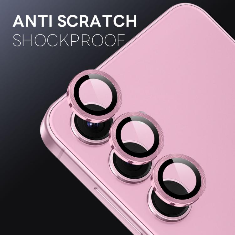 For Samsung Galaxy S25 FE 5G NORTHJO Camera Lens Protector CD Metal Ring Tempered Glass Film(Pink) - For Samsung by NORTHJO | Online Shopping UK | buy2fix