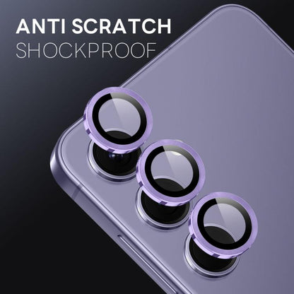 For Samsung Galaxy S25 FE 5G NORTHJO Camera Lens Protector CD Metal Ring Tempered Glass Film(Purple) - For Samsung by NORTHJO | Online Shopping UK | buy2fix
