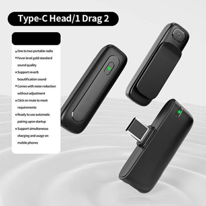 M6 2 Microphone + 1 Receiver Wireless Microphone AI Noise Reduction Live Streaming Mic(Black) - Microphone by buy2fix | Online Shopping UK | buy2fix