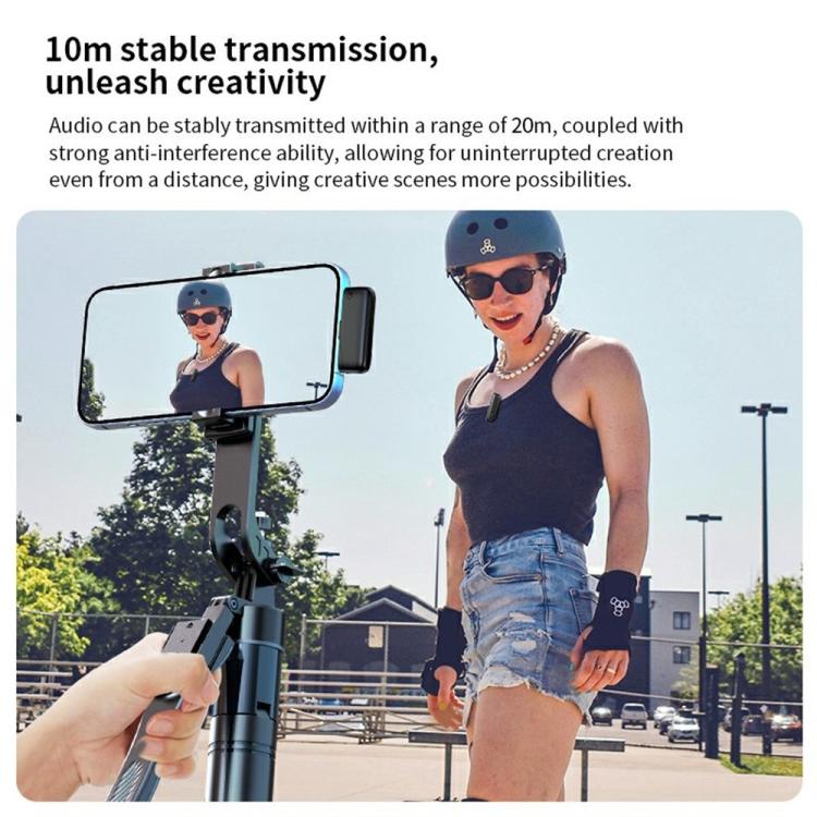 M6 2 Microphone + 1 Receiver Wireless Microphone AI Noise Reduction Live Streaming Mic(Blue) - Microphone by buy2fix | Online Shopping UK | buy2fix