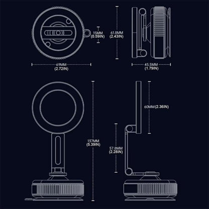 X54 Dashboard Windshield Suction Cup Mount Foldable Navigation Stand Magnetic Car Phone Holder - Universal Car Holders by buy2fix | Online Shopping UK | buy2fix